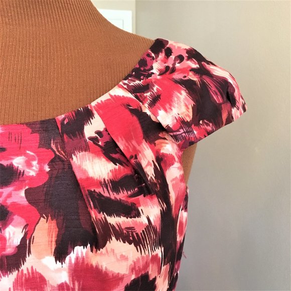 ALEX MARIE Pink & Black Floral Belted Dress | 4 - Picture 6 of 14